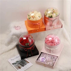 Runde Blumen-Geschenkboxen mit Schubladen